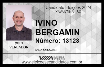 Candidato IVINO BERGAMIN 2024 - XAVANTINA - Eleições