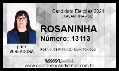 Candidato ROSANINHA 2024 - XAVANTINA - Eleições