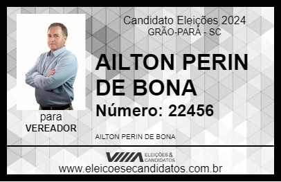 Candidato AILTON PERIN DE BONA 2024 - GRÃO-PARÁ - Eleições