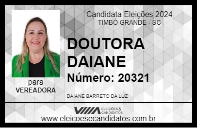 Candidato DOUTORA DAIANE 2024 - TIMBÓ GRANDE - Eleições