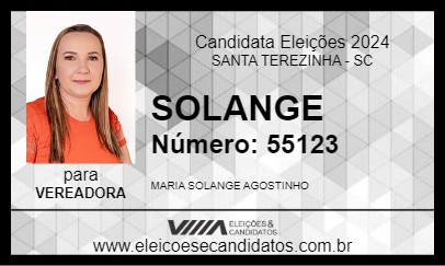 Candidato SOLANGE 2024 - SANTA TEREZINHA - Eleições