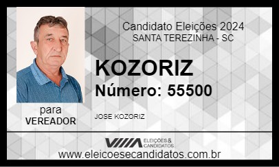 Candidato KOZORIZ 2024 - SANTA TEREZINHA - Eleições