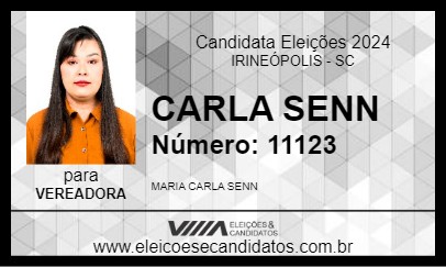 Candidato CARLA SENN 2024 - IRINEÓPOLIS - Eleições