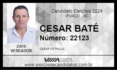 Candidato CESAR BATÉ 2024 - IPUAÇU - Eleições