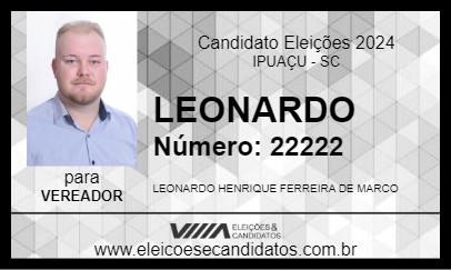 Candidato LEONARDO 2024 - IPUAÇU - Eleições