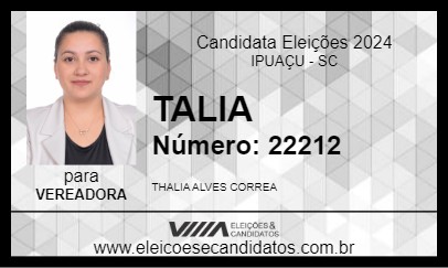 Candidato TALIA 2024 - IPUAÇU - Eleições