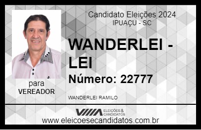 Candidato WANDERLEI - LEI 2024 - IPUAÇU - Eleições