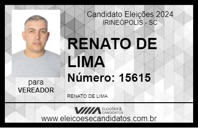 Candidato RENATO DE LIMA 2024 - IRINEÓPOLIS - Eleições