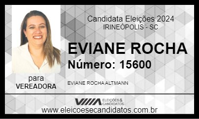 Candidato EVIANE ROCHA 2024 - IRINEÓPOLIS - Eleições