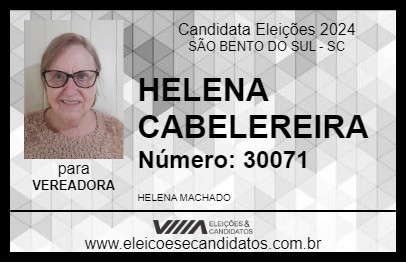 Candidato HELENA CABELEREIRA 2024 - SÃO BENTO DO SUL - Eleições