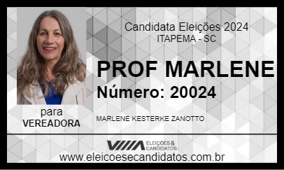 Candidato PROF MARLENE 2024 - ITAPEMA - Eleições