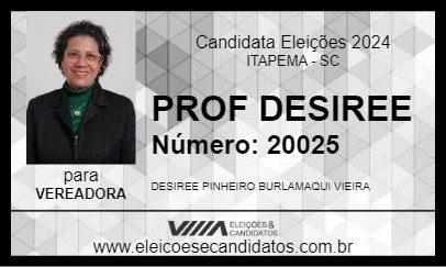 Candidato PROF DESIREE 2024 - ITAPEMA - Eleições