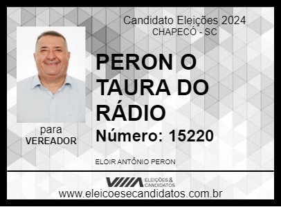 Candidato PERON O TAURA DO RÁDIO 2024 - CHAPECÓ - Eleições