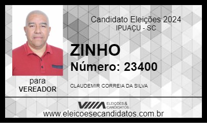 Candidato ZINHO 2024 - IPUAÇU - Eleições