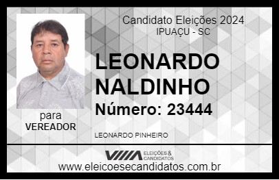 Candidato LEONARDO NALDINHO 2024 - IPUAÇU - Eleições