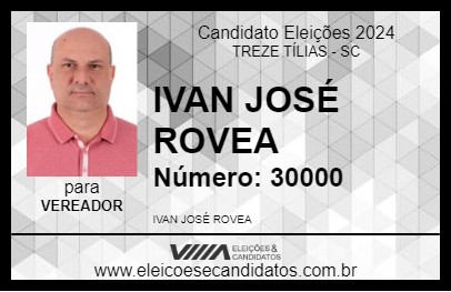 Candidato IVAN JOSÉ ROVEA 2024 - TREZE TÍLIAS - Eleições