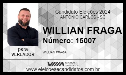 Candidato WILLIAN FRAGA 2024 - ANTÔNIO CARLOS - Eleições