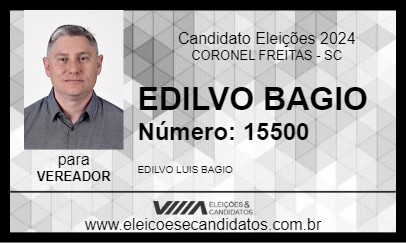 Candidato EDILVO BAGIO 2024 - CORONEL FREITAS - Eleições