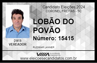 Candidato LOBÃO DO POVÃO 2024 - CORONEL FREITAS - Eleições