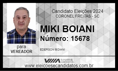 Candidato MIKI BOIANI 2024 - CORONEL FREITAS - Eleições