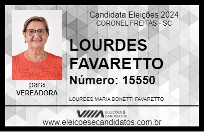 Candidato LOURDES FAVARETTO 2024 - CORONEL FREITAS - Eleições