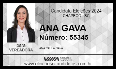 Candidato ANA GAVA 2024 - CHAPECÓ - Eleições