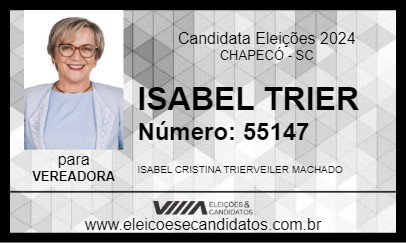 Candidato ISABEL TRIER 2024 - CHAPECÓ - Eleições