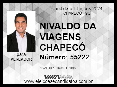 Candidato NIVALDO DA VIAGENS CHAPECÓ 2024 - CHAPECÓ - Eleições