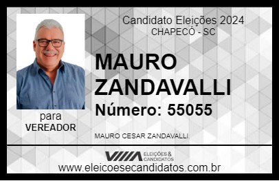 Candidato MAURO ZANDAVALLI 2024 - CHAPECÓ - Eleições