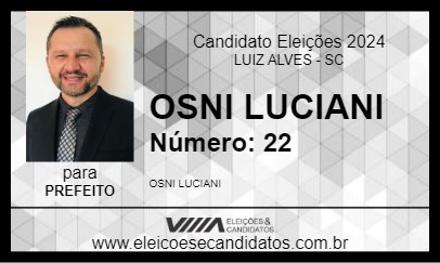 Candidato OSNI LUCIANI 2024 - LUIZ ALVES - Eleições