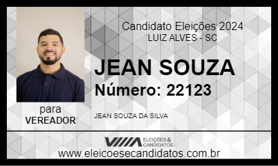 Candidato JEAN SOUZA 2024 - LUIZ ALVES - Eleições