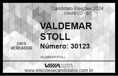 Candidato VALDEMAR STOLL 2024 - CHAPECÓ - Eleições