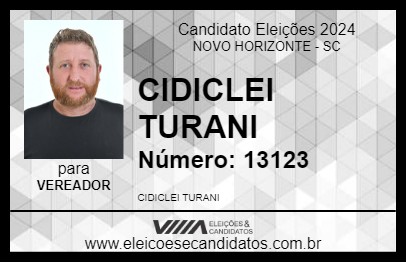 Candidato CIDICLEI TURANI 2024 - NOVO HORIZONTE - Eleições