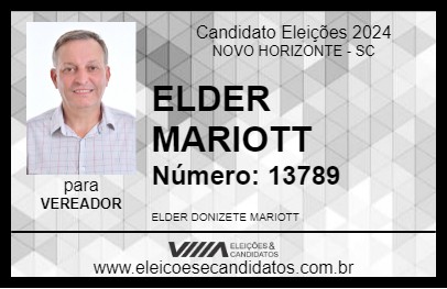 Candidato ELDER MARIOTT 2024 - NOVO HORIZONTE - Eleições