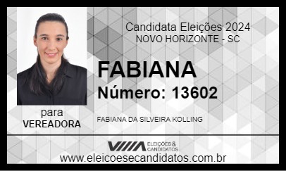 Candidato FABIANA 2024 - NOVO HORIZONTE - Eleições