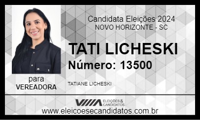 Candidato TATI LICHESKI 2024 - NOVO HORIZONTE - Eleições