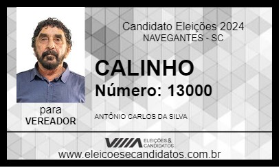 Candidato CALINHO 2024 - NAVEGANTES - Eleições