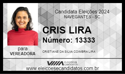 Candidato CRIS LIRA 2024 - NAVEGANTES - Eleições