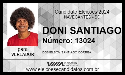 Candidato DONI SANTIAGO 2024 - NAVEGANTES - Eleições