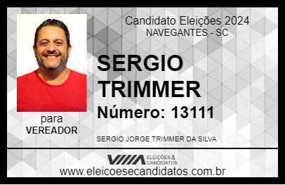 Candidato SERGIO TRIMMER 2024 - NAVEGANTES - Eleições