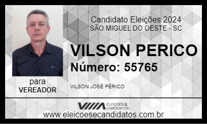 Candidato VILSON PERICO 2024 - SÃO MIGUEL DO OESTE - Eleições