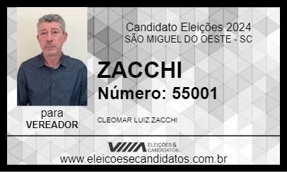 Candidato ZACCHI 2024 - SÃO MIGUEL DO OESTE - Eleições