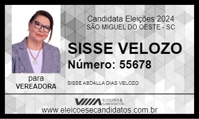 Candidato SISSE VELOZO 2024 - SÃO MIGUEL DO OESTE - Eleições