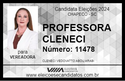 Candidato PROFESSORA CLENECI 2024 - CHAPECÓ - Eleições