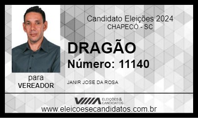 Candidato DRAGÃO 2024 - CHAPECÓ - Eleições