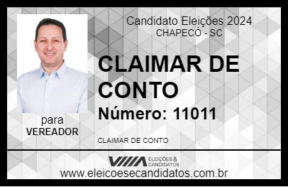 Candidato CLAIMAR DE CONTO 2024 - CHAPECÓ - Eleições