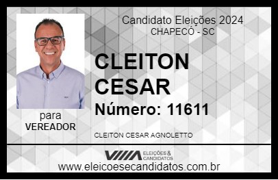 Candidato CLEITON CESAR 2024 - CHAPECÓ - Eleições