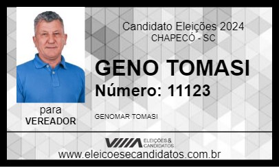 Candidato GENO TOMASI 2024 - CHAPECÓ - Eleições