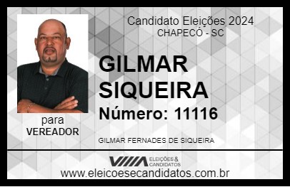 Candidato GILMAR SIQUEIRA 2024 - CHAPECÓ - Eleições