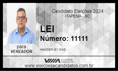 Candidato LEI 2024 - ITAPEMA - Eleições